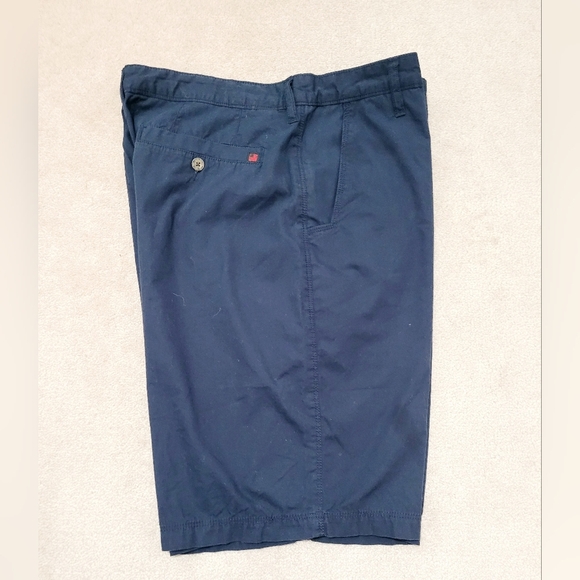 Woolrich Navy Blue 100% Cotton Flat Front Casual Shorts Mens Size 36 - Picture 1 of 10